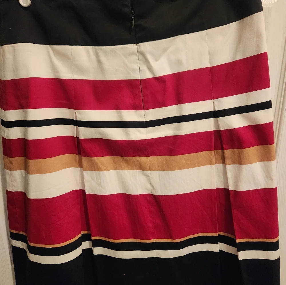 Gorgeous Long Tall Sally A Line Box Pleat Striped Skirt